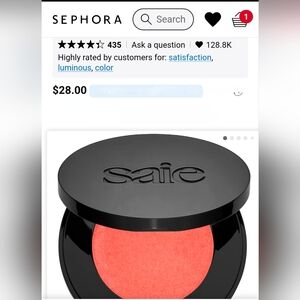 Saie Peach Glow Highlighting Blush Compact
